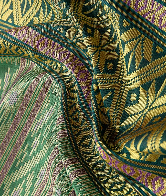 Tissu paréo en polycoton à rayures verticales et fil doré